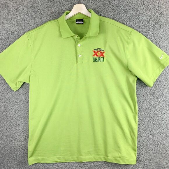 Nike Golf Dosarita‎ Polo Shirt Mens Extra Large Green Dry Fit Golfer Bartender - Picture 1 of 14